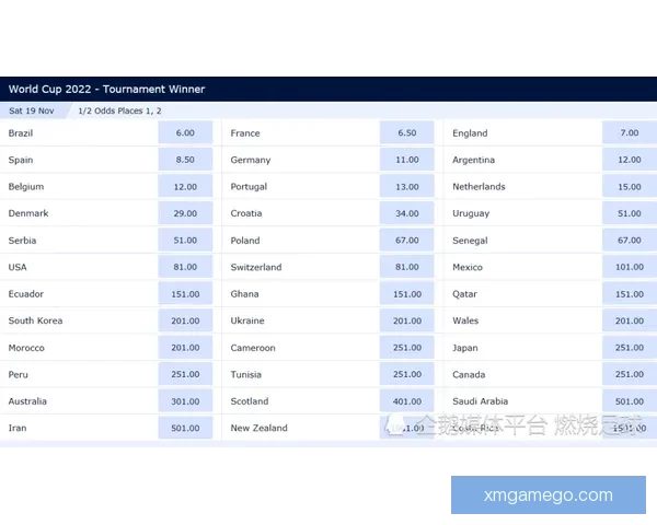 2026世界杯冠军赔率预测解析热门球队前景及投注建议